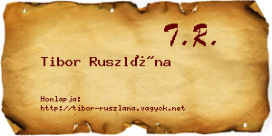 Tibor Ruszlána névjegykártya